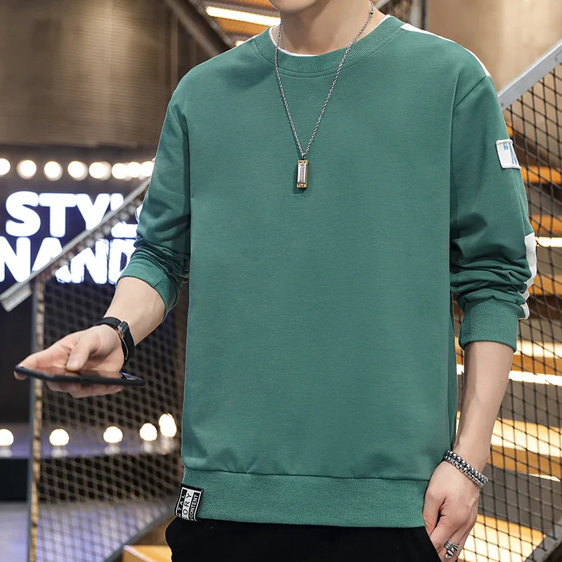 

Свитер 2021 Осень Мужской Дикий Повседневный Спортивный пуловер Корейская версия свободного покроя модный низ InS