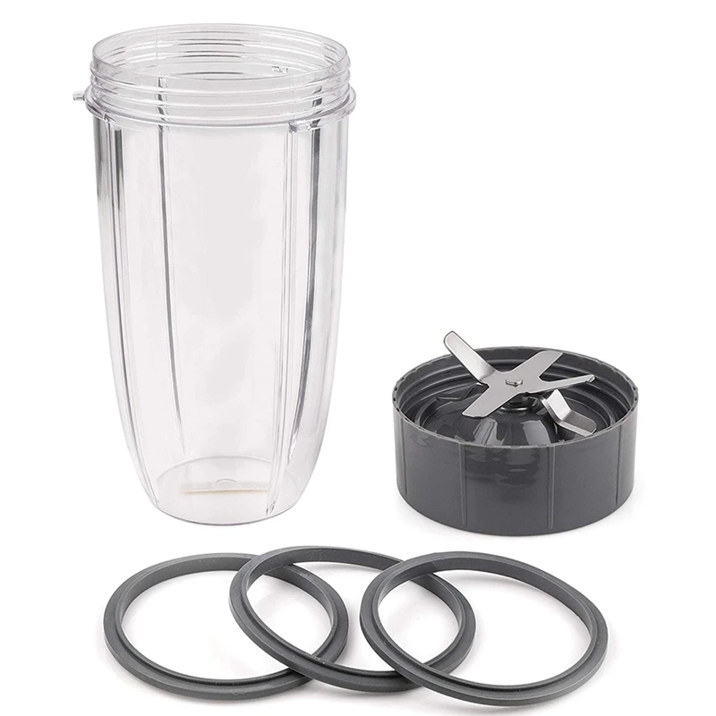 

EAS-Replacement Parts 32 Oz Cup and Blade and Seal Ring Rubber Gaskets Replacement, Compatible for Nutribullet