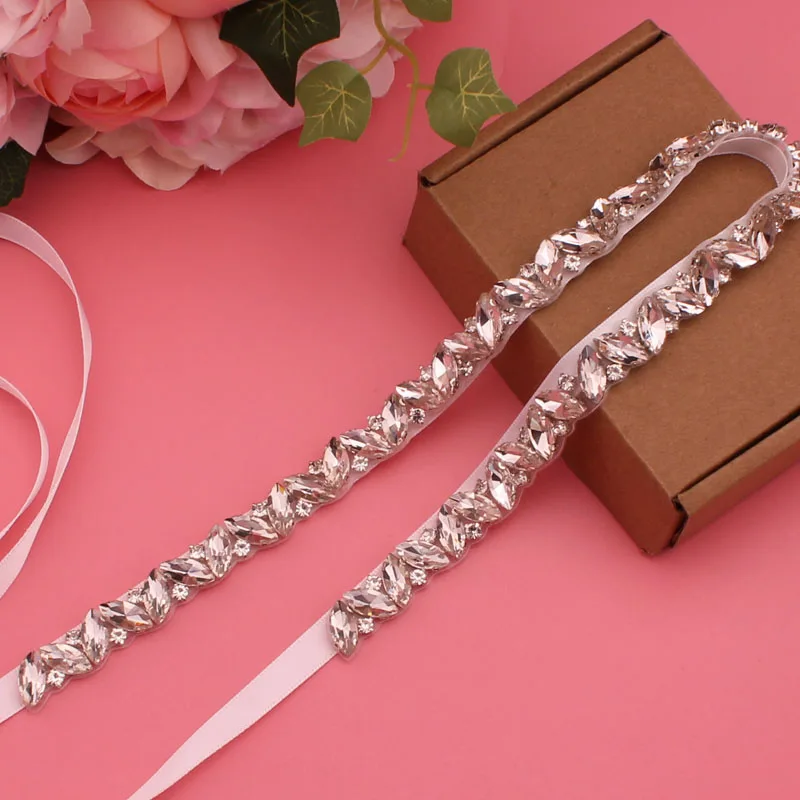 Серебряный свадебный пояс с кристаллами для женщин элегантный свадебного платья