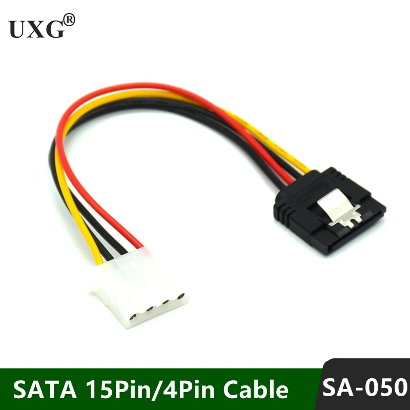 

SATA Power Extension Cable Serial ATA 15pin Female to Molex IDE 4pin Female Power Supply for HDD hard disk hard drive 15cm