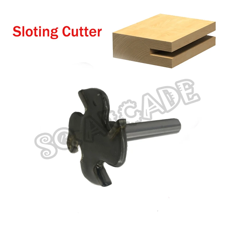 

T" Type Slotting Cutter for use with T-Molding that has a 1/4"x2.5 mm 4-Wing wide spine Including a slot cutting arbor