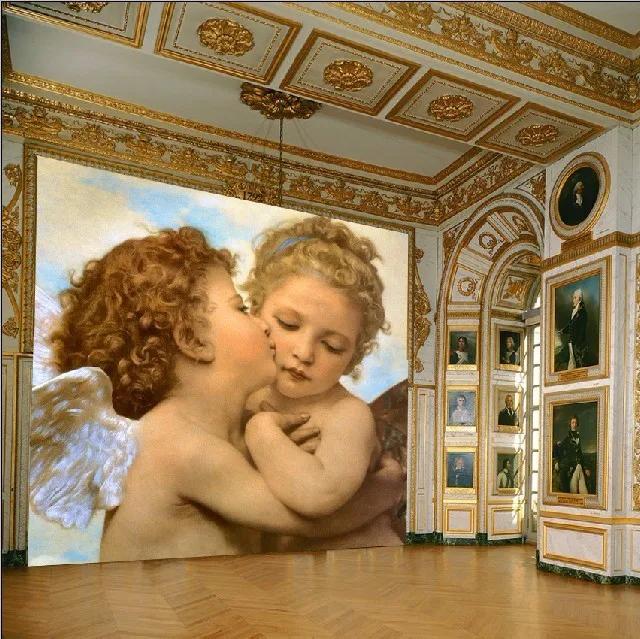 European People Wallpaper bedrooms warm beautiful murals Angel Baby Kiss custom size | Строительство и ремонт