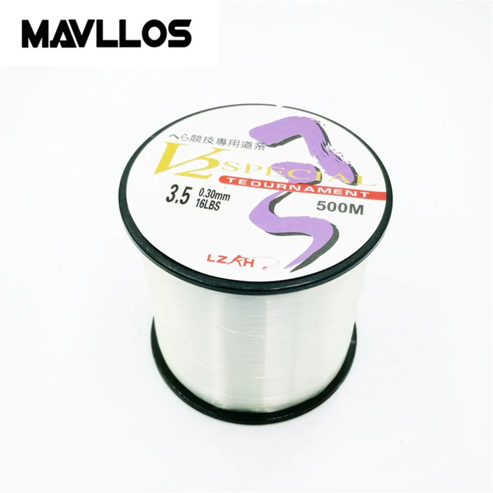 Рыболовная нейлоновая леска Mavllos 500 м однонитевая рыболовная #0 4 #10 для ловли карпа