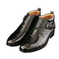 hexiaofengdedian new arrival men boots men crocodile leather shoes male crocodile boots