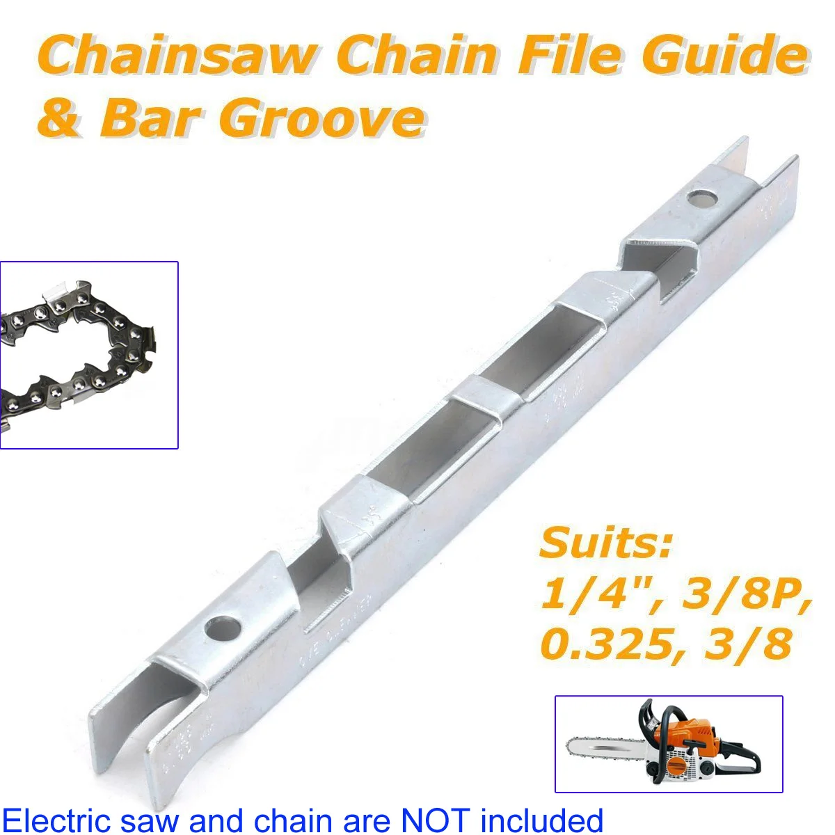 Lawn Mower Chainsaw Chain Depth Gauge Rails and Slots Universal 1/4