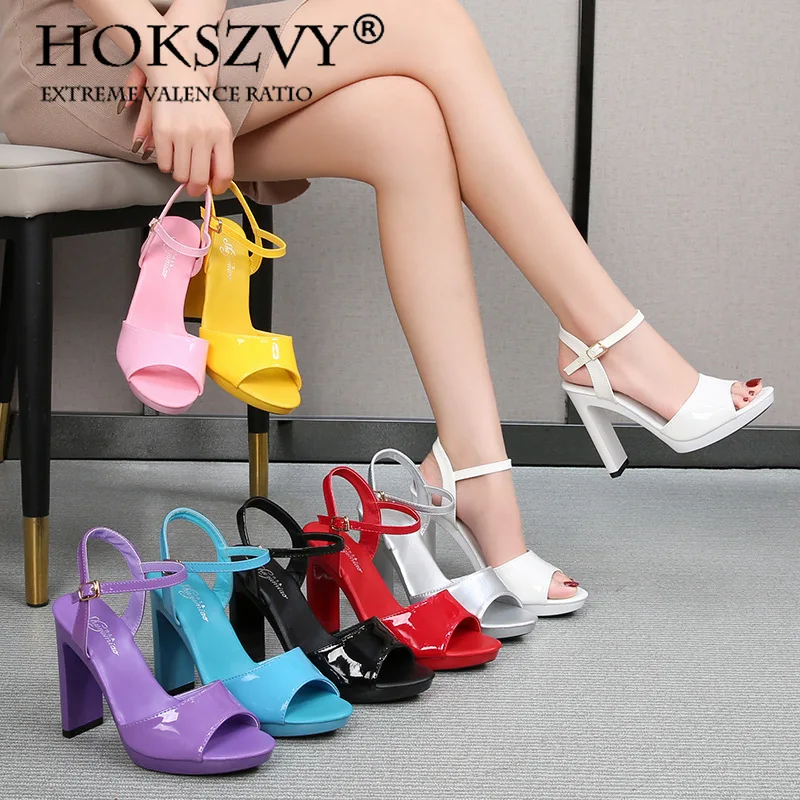 

HOKSZVY/пикантные черные босоножки на платформе и высоком каблуке 11 см; Женская летняя Свадебная обувь; LFD-9053-1