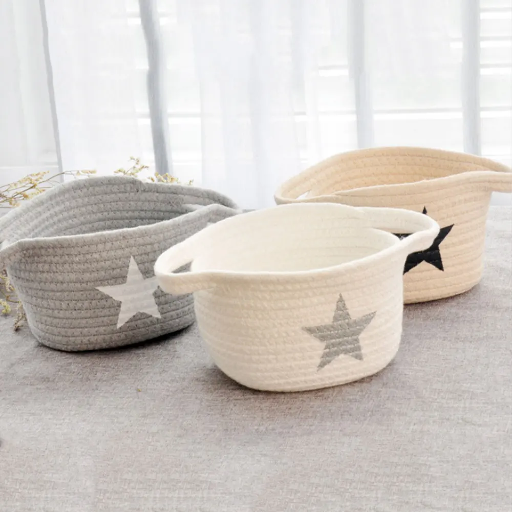 Хлопковые нитяные сумки ручной работы 22*13*11 см прочные корзины для хранения