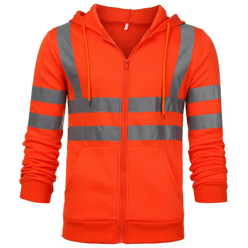 Мужская толстовка с капюшоном Hi Vis Viz верхняя одежда на молнии куртка для работы