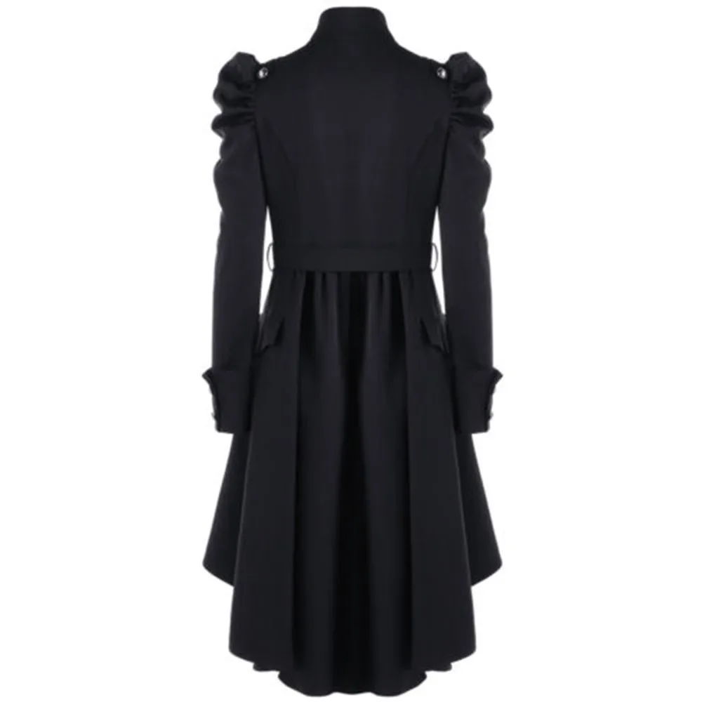 Длинный Тренч Женская Осенняя одежда винтажное стимпанк длинное пальто