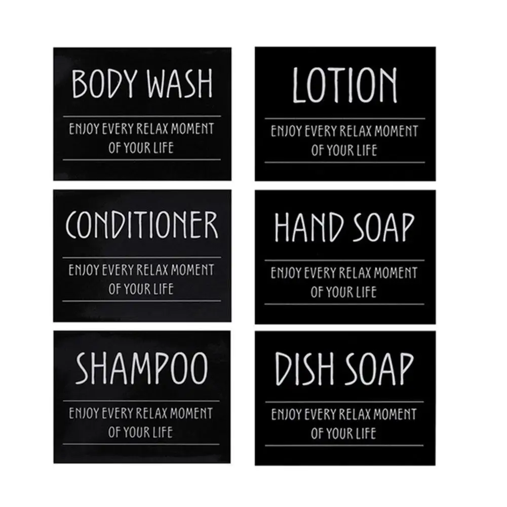 

Labels Set Soap Dispenser Sticker Set Waterproof Unique Bottle Stickers Removable Shampoo Conditioner Labels