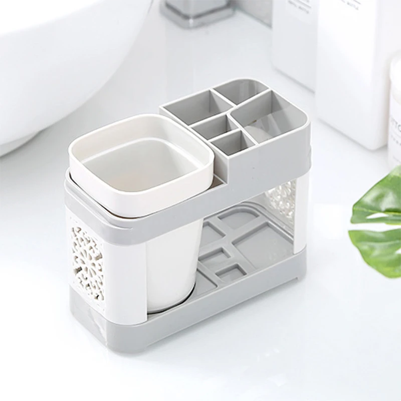 

New Simple pattern Toothbrush holder Multi-function with cup bathroom accessories Convenient and durable bathroom accessories