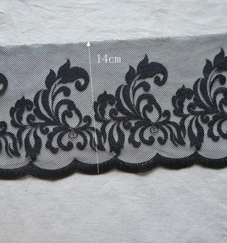 2 метра 14 см ширина черный цветок нигерийская вышивка сетка кружево африканский