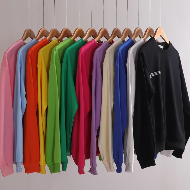 

Женский свитшот с длинным рукавом и круглым вырезом, свободного покроя