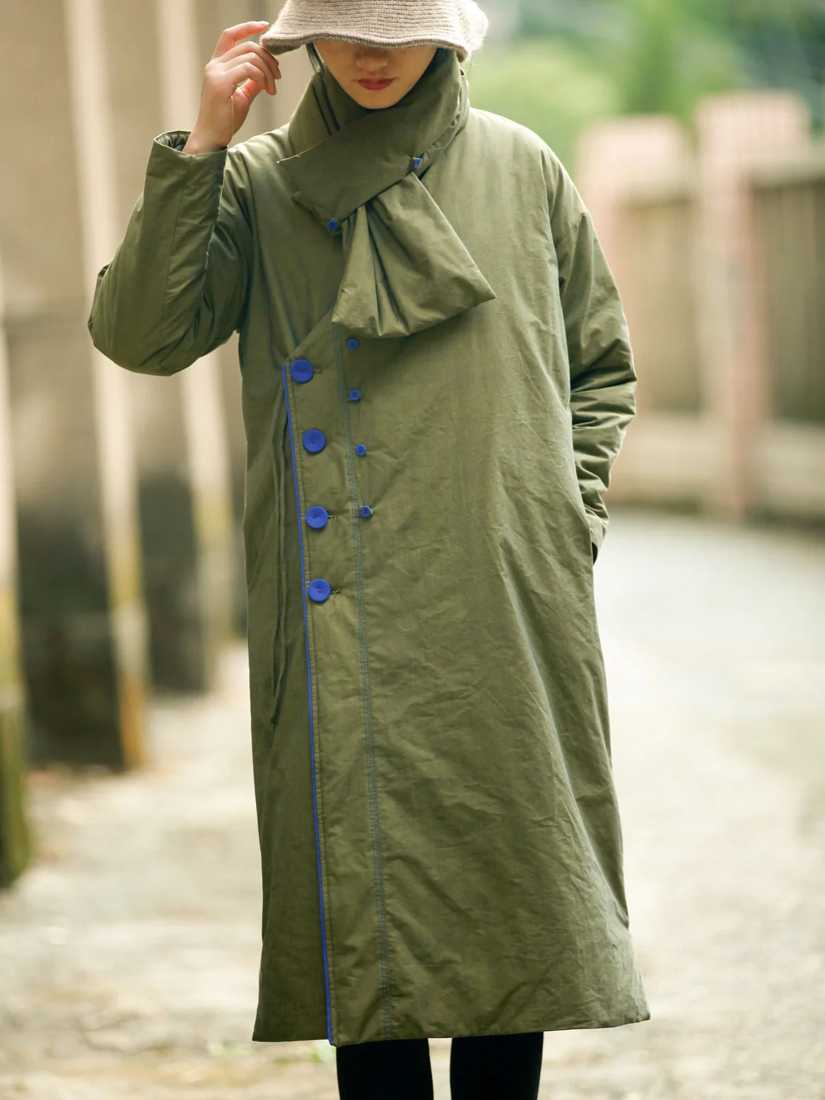 

Тренчкот женский с хлопковой подкладкой, льняное пальто в китайском стиле, Длинная ветровка с шарфом, однобортная верхняя одежда оверсайз