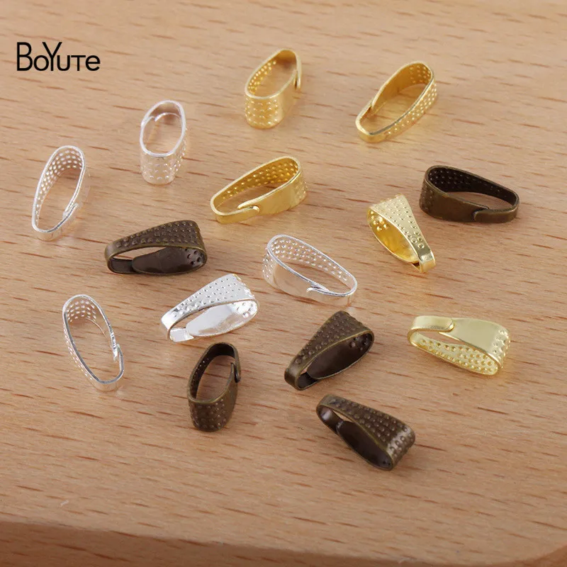 

BoYuTe (500 Pieces/Lot) 8*4MM Metal Brass Clasp with Dots Matching Locket Pendant Diy Handmade Jewelry Accessories