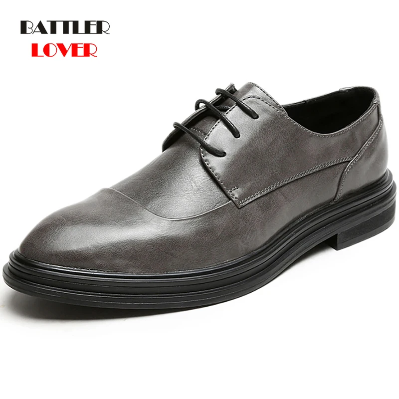 

Mens Leather Casual Oxfords Shoes Lace Up Business Wedding Dress Shoe for Male Tide Brogue Footwear Plus Size 38-48 Dropshipping