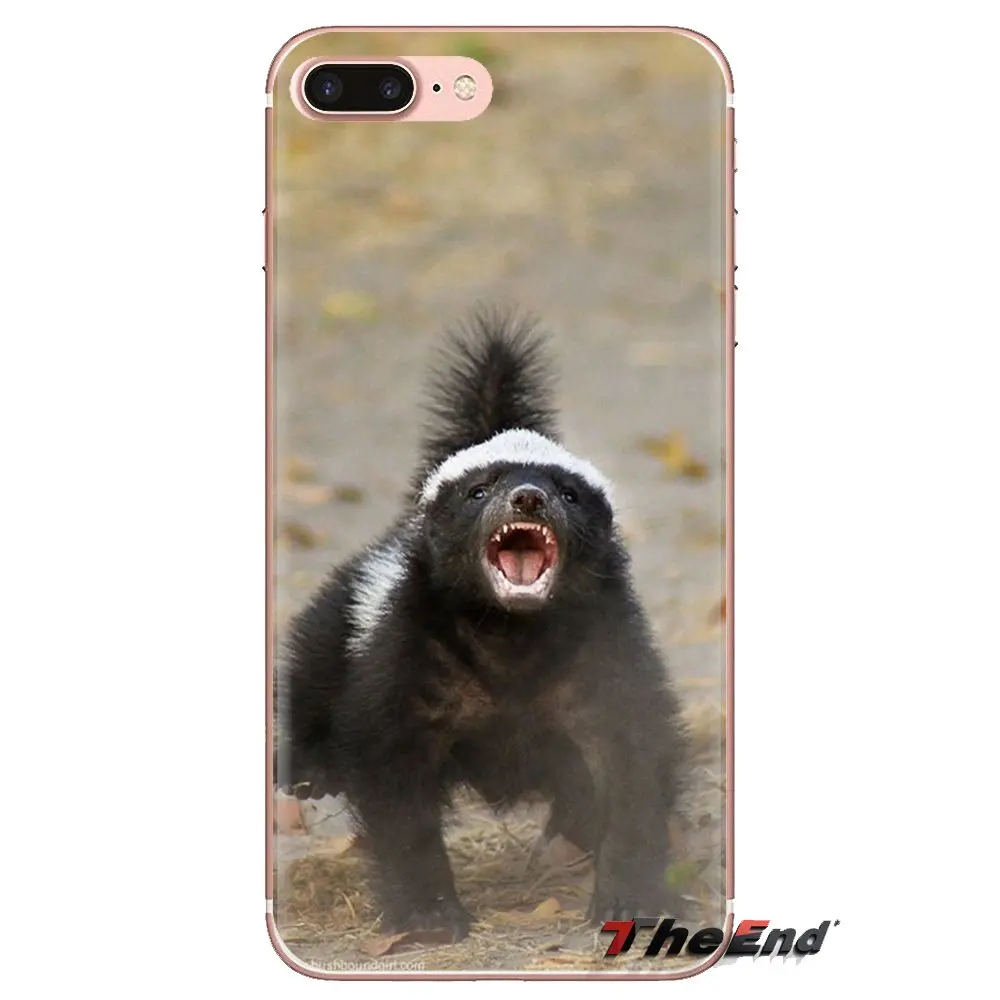 For iPod Touch Apple iPhone 4 4S 5 5S SE 5C 6 6S 7 8 X XR XS Plus MAX Soft Transparent Cases Covers Cartoon Honey badger Fashion |
