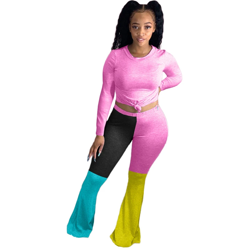 

Autumn Womens Sweatsuit Two Piece Set Women Long Sleeve Top and Pants Sets Casual Stacked Leggings Set Wholesale Dropshipping