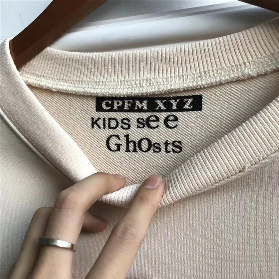 

Beige cream color Kanye West Sweatshirts I Feel Ghosts CPFM XYZ Hoodie New Men Women KIDS SEE GHOSTS Hoodies