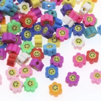 smile flowers polymer clay spacer beads sun flower for jewelry makingearring making necklace accessories 10mm