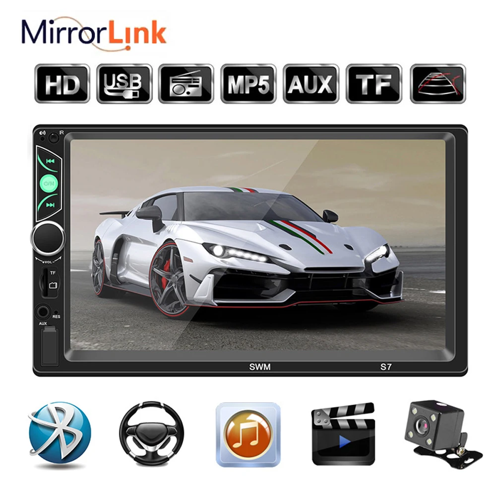 

Автомагнитола 2 DIN, 7 дюймов, MP5, Bluetooth, BT, USB