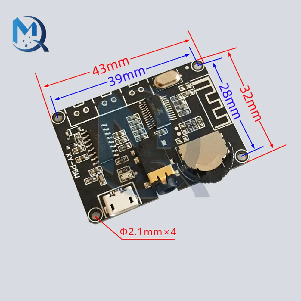 Плата усилителя PAM8406 3 7-5 в постоянного тока Bluetooth 5 0 Вт + 2 каналов со штекером AUX мм |