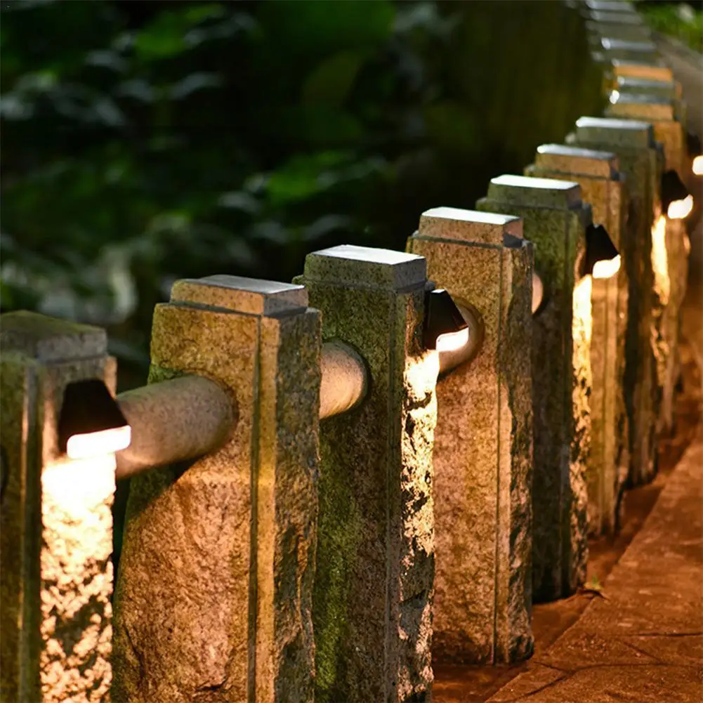 

1Pc LED Solar Wall Light Garden Lamp Outdoor Security Lamps Door Decking Decoration Art Lighting Decor Solar Fence Powered W1K3