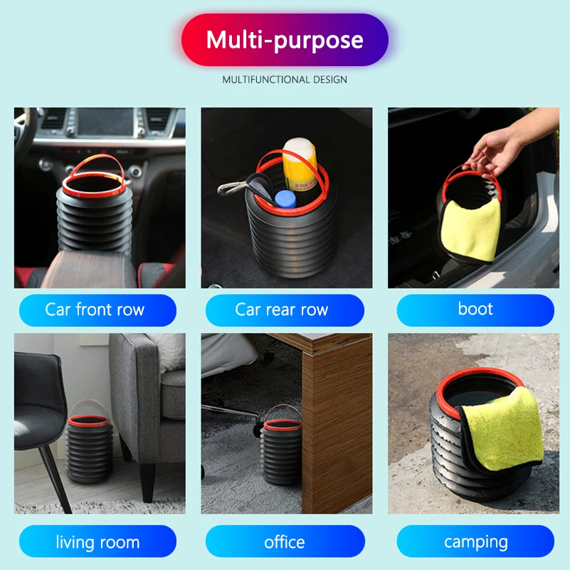 Автомобильное Мусорное ведро мусорное для мытья автомобиля телескопическое