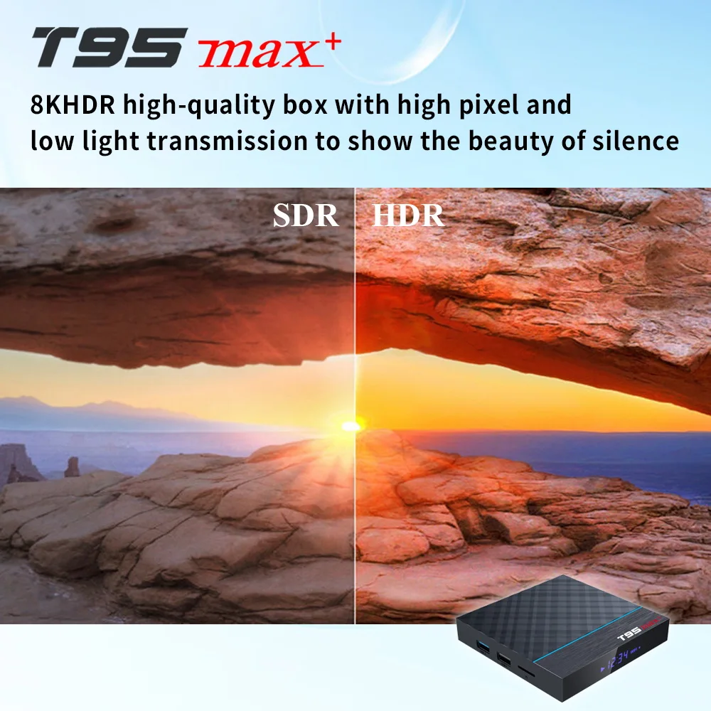 Приставка Смарт-ТВ T95 MAX Plus Android 9 0 Amlogic S905X3 4 + 64 ГБ Bluetooth 3 8K | Электроника