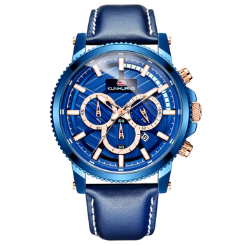 2021 Fashion Mens Watches Top Brand Luxury WristWatch Quartz Clock Blue Watch Men Waterproof Sport Chronograph relogio masculino-37205