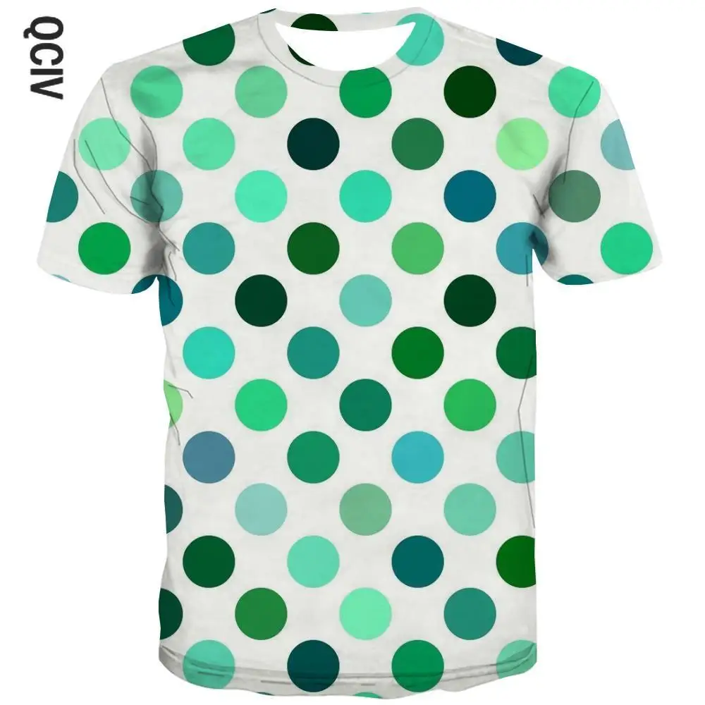 

QCIV Dots T-shirt Girl Colorful Tshirts Casual Harajuku Tshirt Printed Gradient T-shirts 3d kids Clothing summer Printed Slim