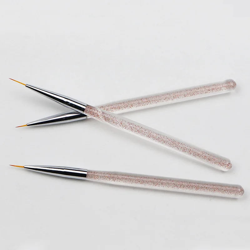 Nail Art Acrylic Liner Brush Painting Flower Drawing Lines Stripes Grid Pen UV Gel DIY Tips Design Manicure Tool 3Pcs