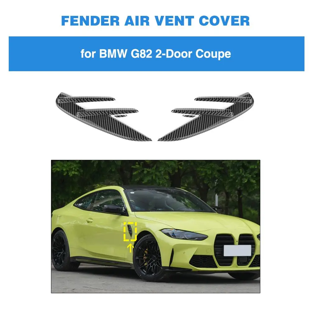 

Car Front Side Fender Air Vent Covers Trims For BMW 4 Series G82 2021 2022 Car Air Intake Fender Vents Cover Trim Dry Carbon