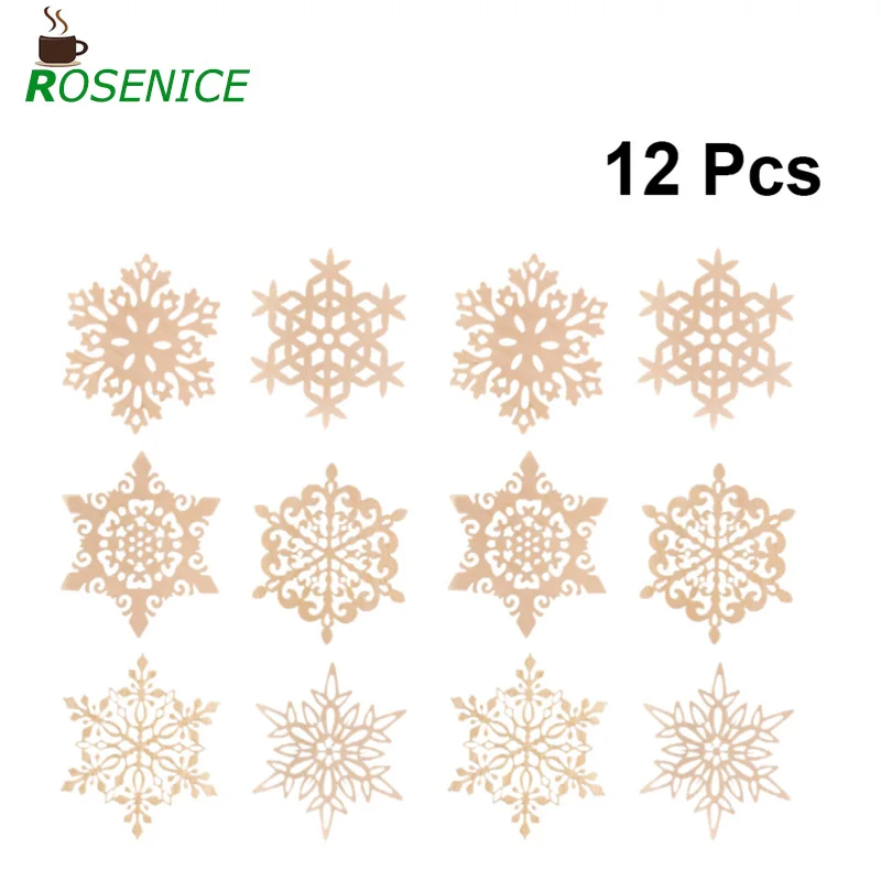 

12PCS Snowflake Cup Mats Creative Cup Mats Placemats for Table Decor