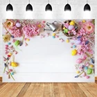 Весенний Пасхальный фон для фотосъемки с белым деревянным полом фон для фотостудии яйца кролик Малыш Детский портрет фотобудка