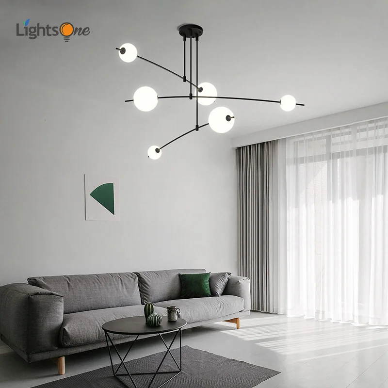 

Nordic minimalist living room lamp creative personality dining room chandelier bar counter bedroom magic bean chandelier