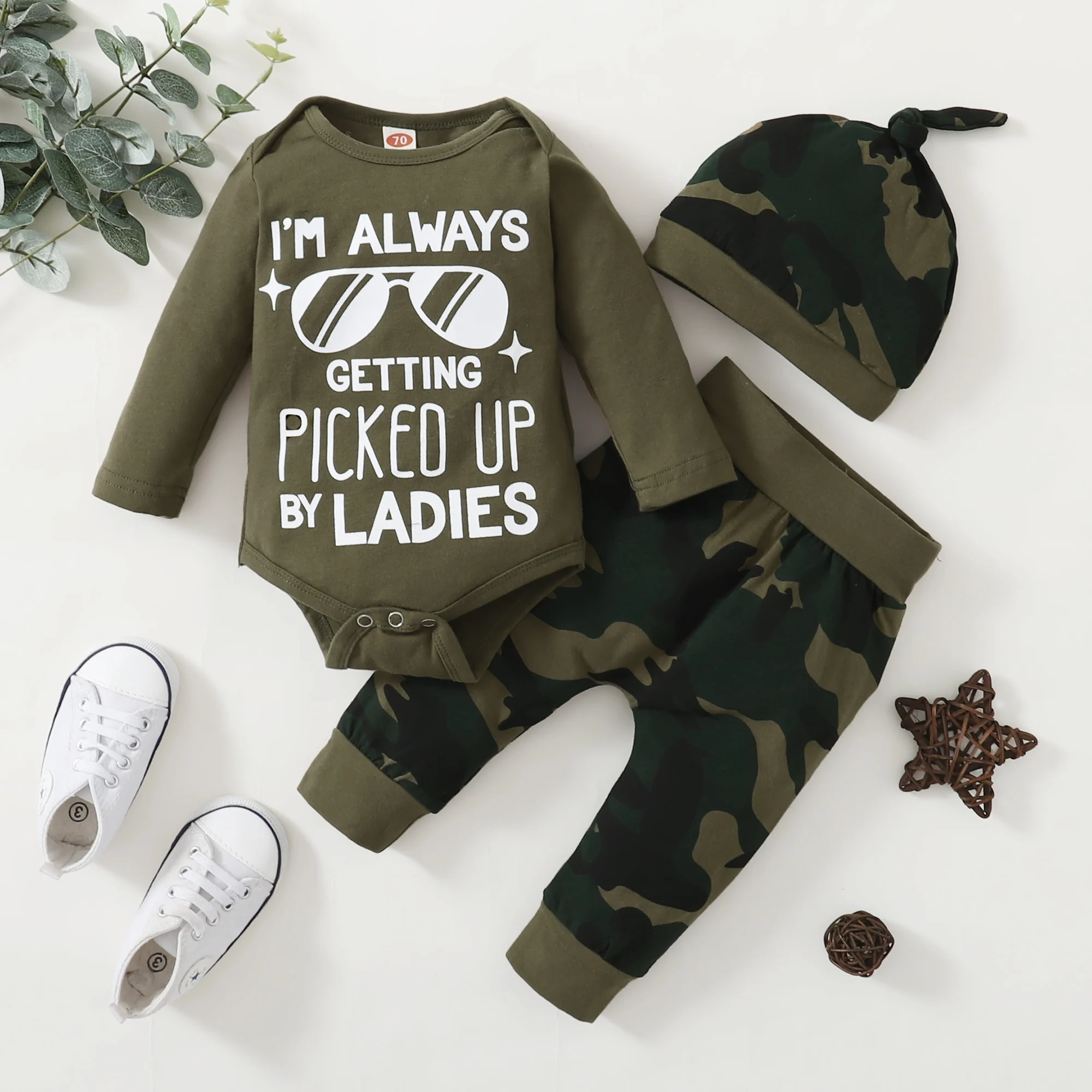 

3Pcs Baby Boy Clothes Set Infant Kids Clothing Camouflage Newborn Boy Clothes Fall Baby Clothes Bulk Drop Shipping Whole Sale