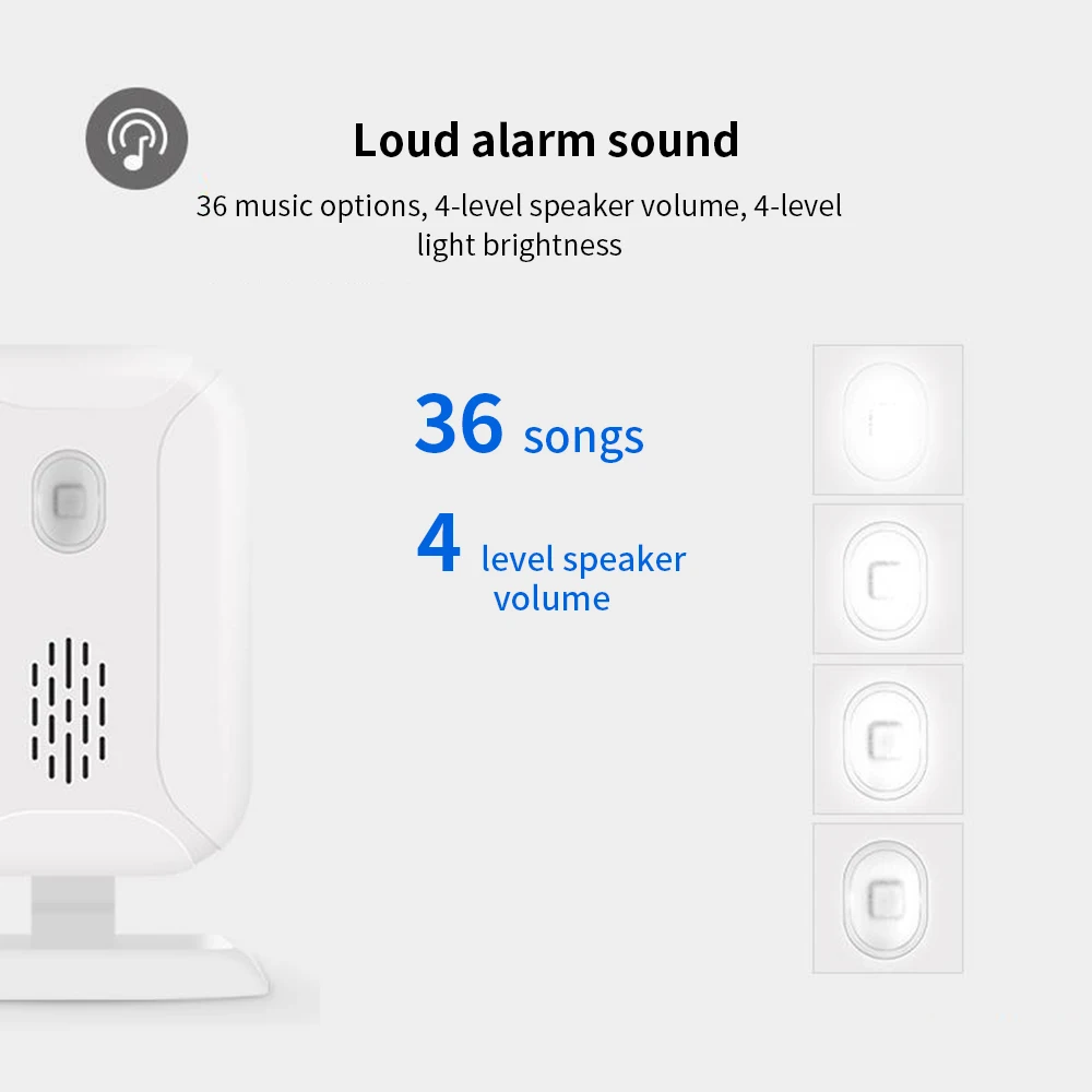 

Wireless Doorbell Welcome Bell Home Chime Door Bell Alarm 36 Songs Warning Door Bell Alarm System Wireless Welcome Alarms