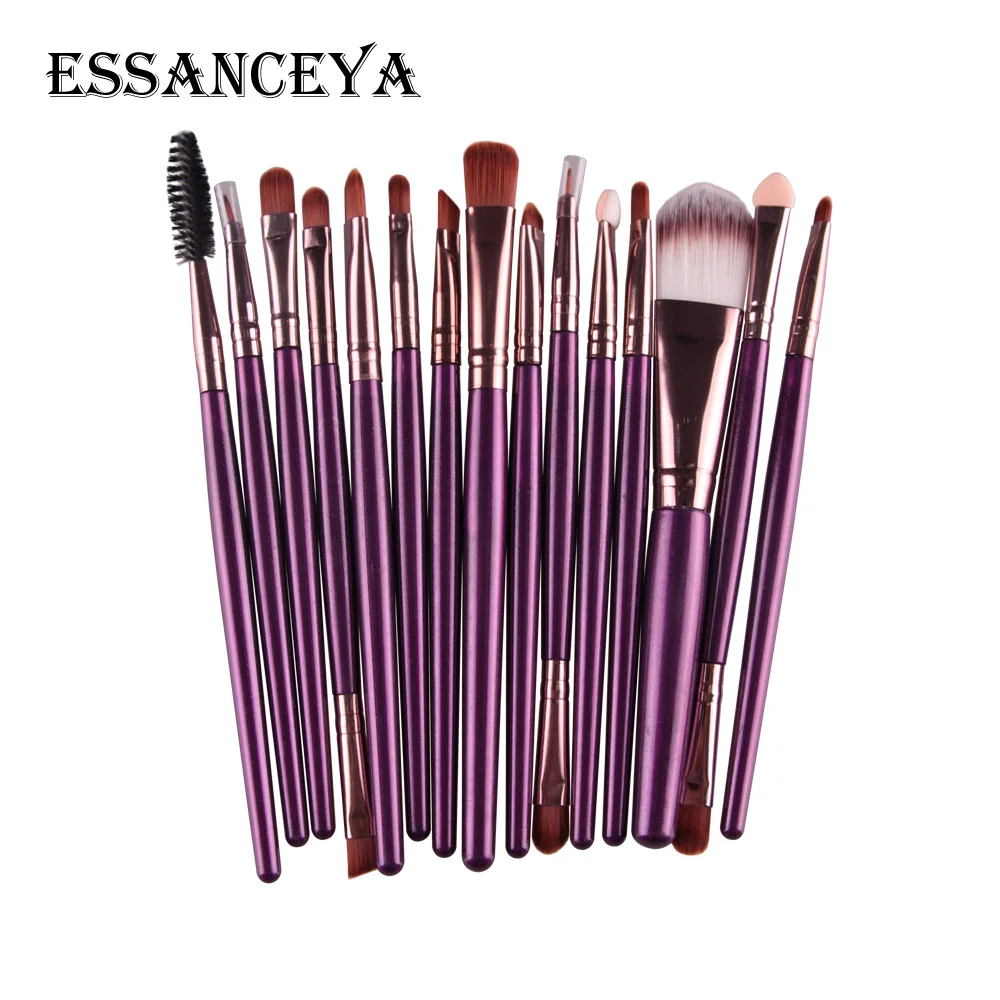 15pcs ZK ESSANCEYA Pro 6-18Pcs Cosmetic Makeup Brushes Foundation Eye shadow Eyeliner Fan Make-Up Multipurpose Eye Brushes Cosmetic Tool - Handle Color: 15pcs ZK
