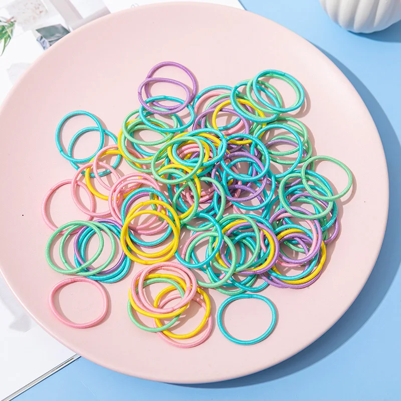 100 Pcs Candy Color Hair Bands for Girls
