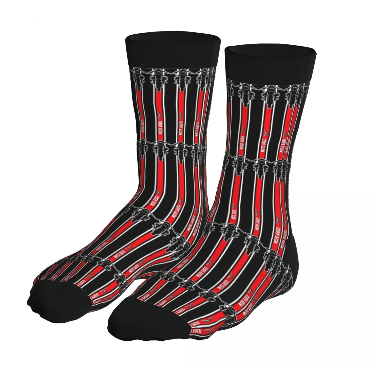 

Men's Motorbike V7 Race Racing Socks 5% Spandex Clothing Vintage Crew Sports Middle Tube Socks Party Socks
