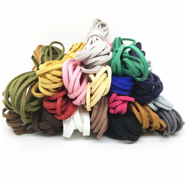 

5yards/lot 2.6mm Flat Faux Suede Braided Cord Korean Velvet Leather Handmade Thread String Rope For DIY Jewelry Making Supplies