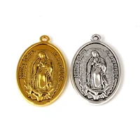 2pcs alloy our lady of guadalupe divino nino yo reinare charm pendant for jewelry making necklace diy accessoriee 26x44mm a 552