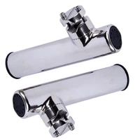 2pcs boat stainless steel clamp on fishing rod holder rails 78 inch to 1 inch tube ship stainless steel rod frame adjustable bo