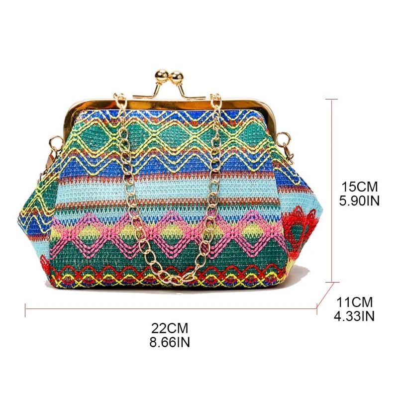 

Fashion Hasp Ladies Straw Weave Handbags Summer Beach Female Rattan Small Purse One-shoulder Casual Messenger Bags 50LD