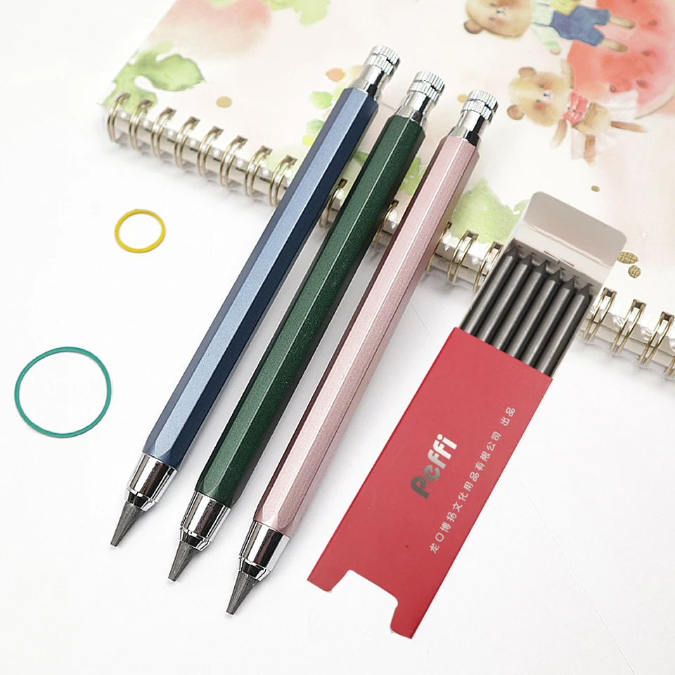 All Metal Mechanical Pencil 5.6mm HB/2/4/6/8B Graffiti Drafting Scanning Automatic Pencil Professional Painting Writing Supplies