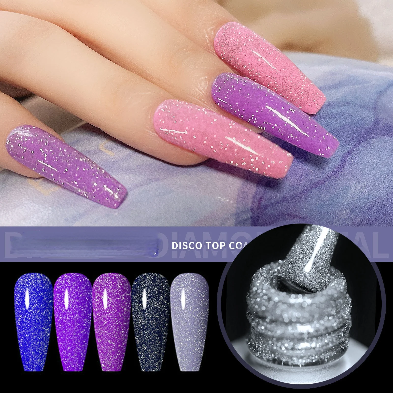 

8ml Reflective Glitter Laser Gel Nail Polish All for Manicure Nail Art Semi Permanent UV LED Lamp Nail Varnishes Base Top Coat