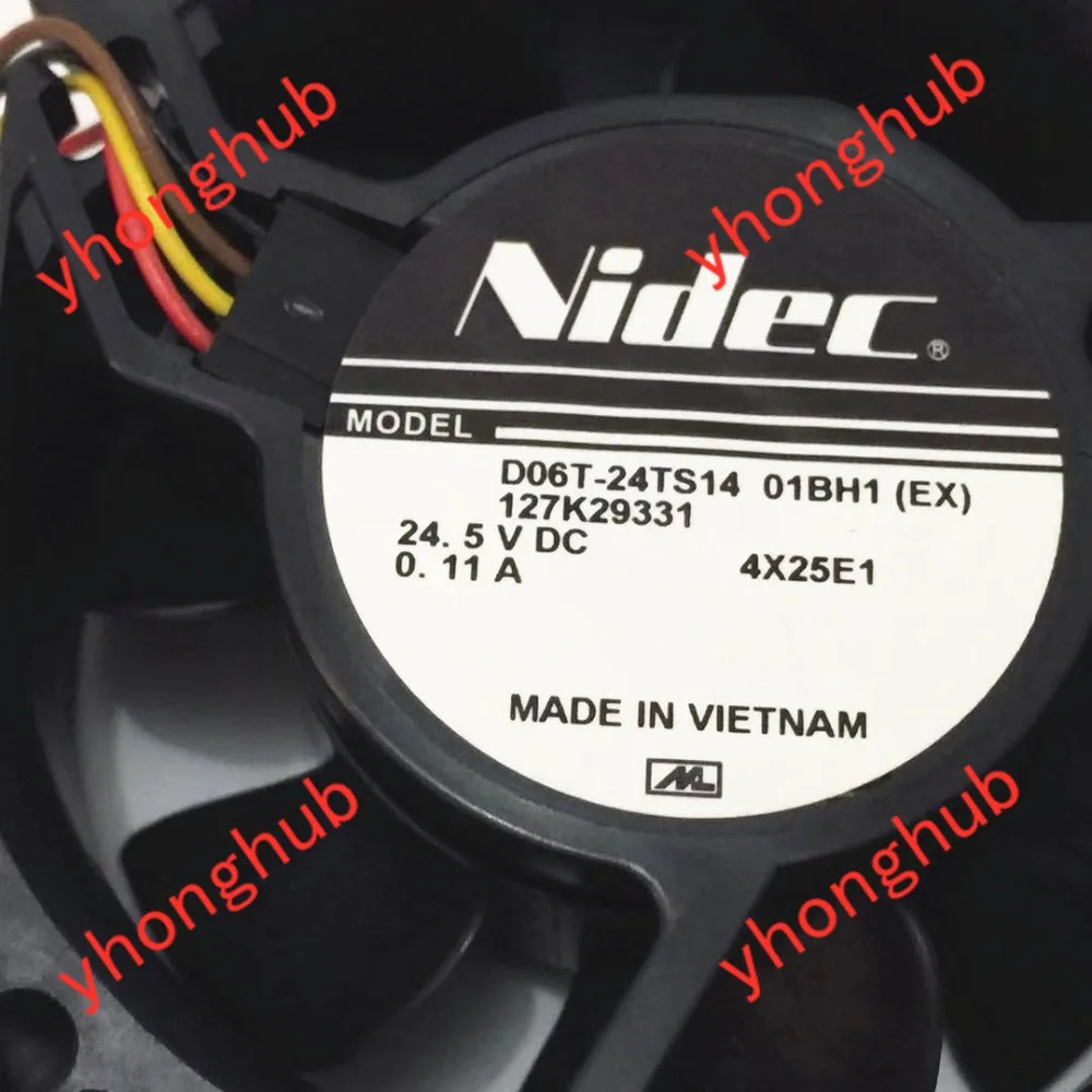 Nidec D06T-24TS14 01BH1 DC 24,5 V 0.11A 60X60X25mm вентилятор охлаждения сервера