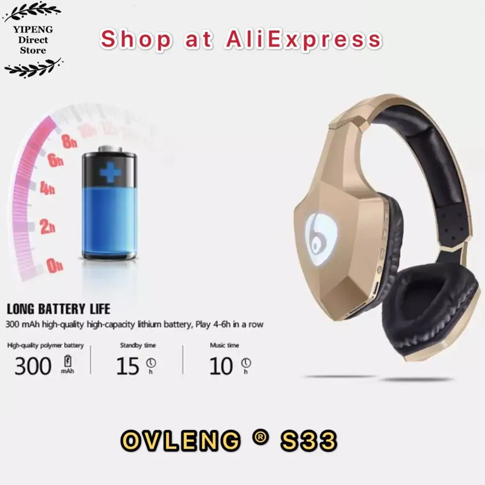 Беспроводные Bluetooth-наушники KINGSTAR поддержка Micro SD/TF-карт FM-радио микрофона и