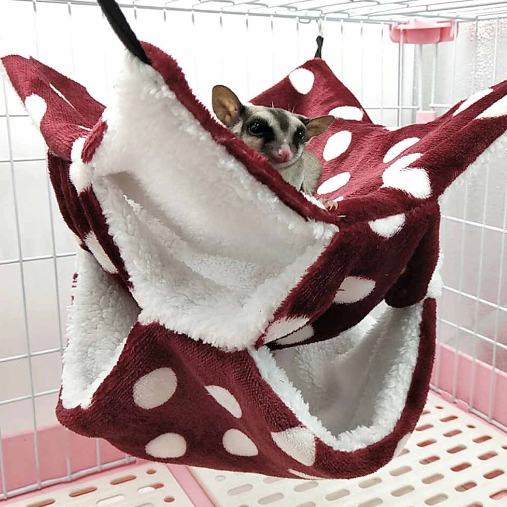 Hamster Hammock Birds Hanging House Small Animals Squirrel Cotton Beds Nesters Double Layer Rat Warm | Дом и сад